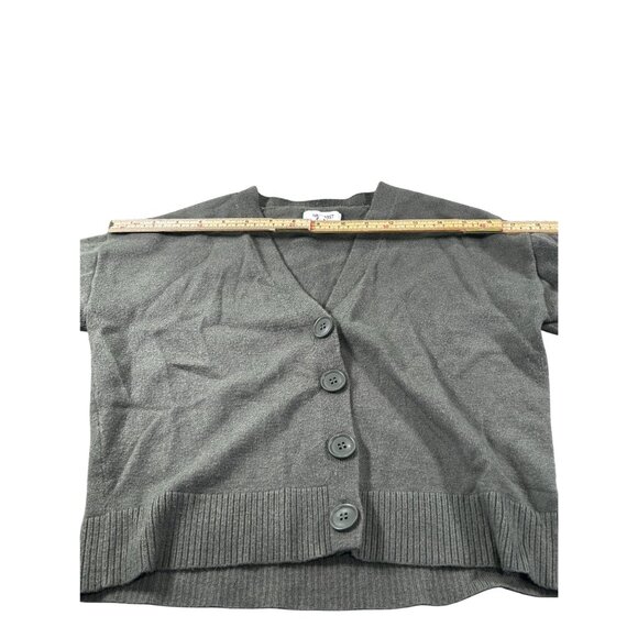 Nine West Womens Cropped Button-Up Cardigan Sweater S Gray Lightweight Knit - Picture 7 of 8